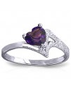 Galaxy Gold 0.75 Carat 14K Solid Yellow Gold Ring Natural Purple Amethyst	