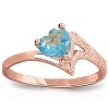 Galaxy Gold 0.95 Carat 14K Solid Yellow Gold Ring Natural Blue Topaz	