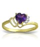 Galaxy Gold 0.97 Carat 14K Solid Yellow Gold Ring Natural Diamond Purple Amethyst
