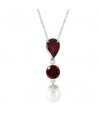 Galaxy Gold 14K Gold Necklace with Garnets & Pearl