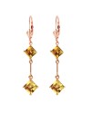 Galaxy Gold 14K Solid White Gold Leverback Earrings w/ Citrines