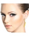 Galaxy Gold 7.38 Carat 14K Solid Yellow Gold Chandelier Earrings Diamond Citrine