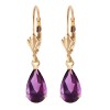 Galaxy Gold 2.5 Carat 14K Solid White Gold Leverback Earrings Amethyst