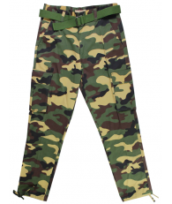 Camo Cargo Pants with Belt