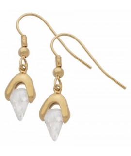 Gold Plated CZ Dangling Earrings