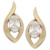 CZ Gold Plated Earrings Clear