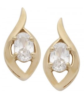 CZ Gold Plated Earrings Clear