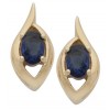 CZ Gold Plated Earrings Blue 