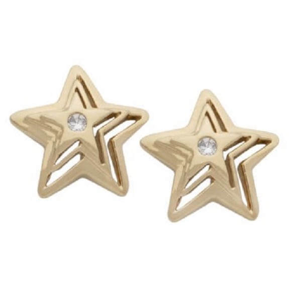 CZ Gold Plated Star CZ Gold Plated Earrings  