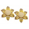 CZ Gold Plated Yellow Stone Sunflower Earrings