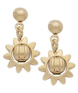 Gold Plated Ladies Earrings Small Sun