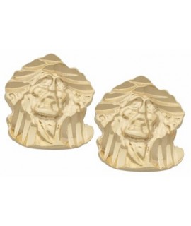Gold Plated Ladies Jesus Head Earrings
