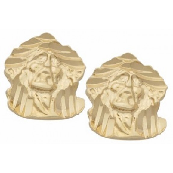 Gold Plated Ladies Jesus Head Earrings
