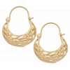 Gold Plated Filigree Earrings Basket