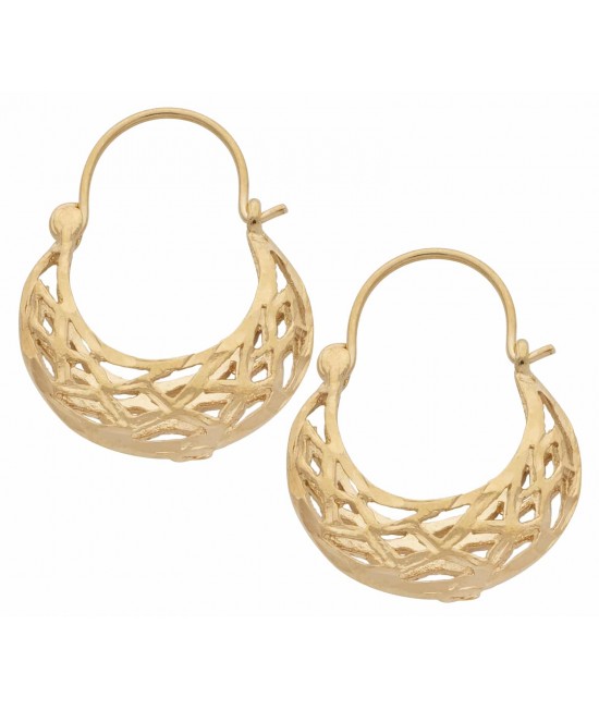 Gold Plated Filigree Earrings Basket