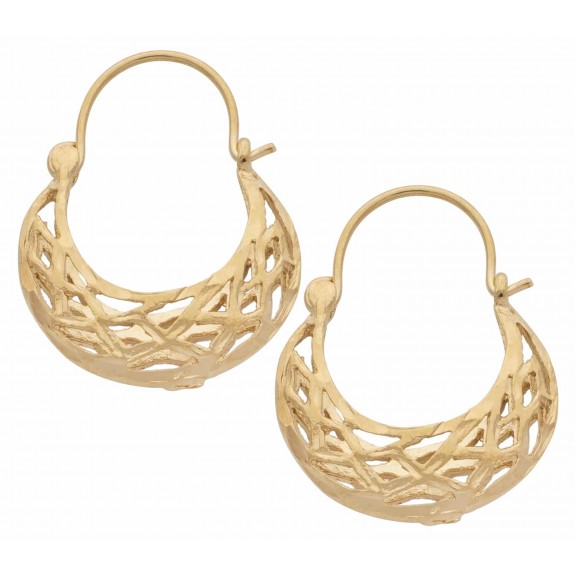 Gold Plated Filigree Earrings Basket