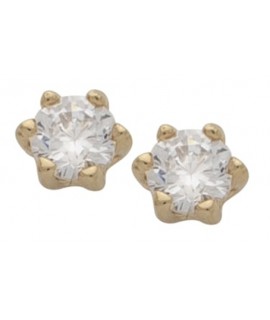 Gold Plated CZ Small Circle Earrings 