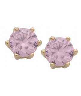 Gold Plated Circle Birthstone Earring-Jun/Alexandrite