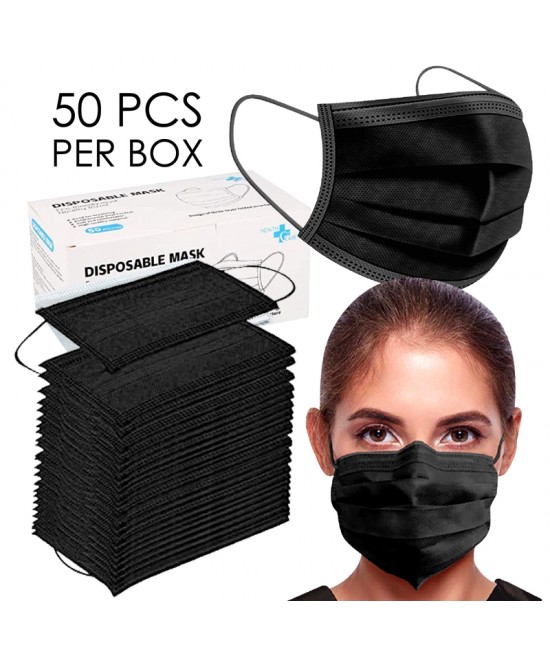 DISPOSABLE EAR LOOPS 3-PLY FACE MASK 50 PIECE/PACK