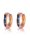 Galaxy Gold 1.3 Carat 14K Solid Yellow Gold Hoop Earrings Natural Sapphire	
