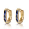 Galaxy Gold 1.3 Carat 14K Solid Yellow Gold Hoop Earrings Natural Sapphire	