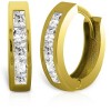 Galaxy Gold 1.58 Carat  with 4K Solid Yellow Gold Princess Zirconia Hoops Earrings