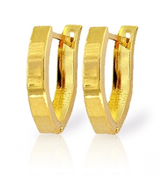Galaxy Gold 14K Solid Yellow Gold Precious Gift Oval Hoop Huggie Earrings		