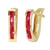 Galaxy Gold 1.3 Carat 14K Solid White Gold Oval Huggie Earrings Ruby	