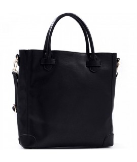 Dasein Faux leather 2 in One Shoulder Bag Black
