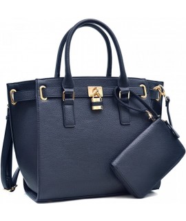 Dasein Buffalo Leather Belted Tote 