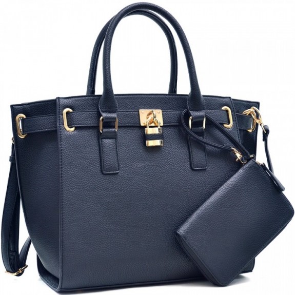 Dasein Buffalo Leather Belted Tote 