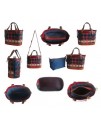  Amerither Dorgon Leather Rainbow Basket Handbag
