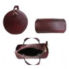 Amerileather Cyrus Leather Tube Handbag Dark Burgundy