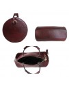 Amerileather Cyrus Leather Tube Handbag Dark Burgundy
