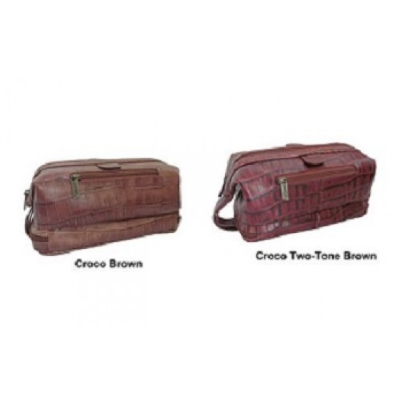 Amerileather Printed Leather Toiletry Bag
