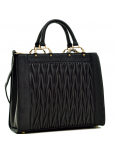 Dasein Textured Leather Tote Black