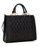 Dasein Textured Leather Tote Black