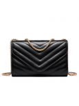 Dasein Quilted Double Intertwined Strap Mini Shoulder/Messenger Bag Black