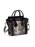 Dasein Mini Patent Leather w/ Snakeskin Black