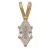 CZ Gold Plated Marquise Clear Oval Pendant