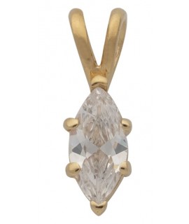 CZ Gold Plated Marquise Clear Oval Pendant