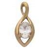 CZ Gold Plated Clear Oval Pendant