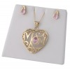 CZ Pink Mom Heart Set