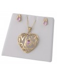 CZ Pink Mom Heart Set