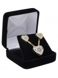 CZ Blue Enamel Heart Set