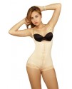 Vedette Megane Open Bust Bodysuit With Lace Trim Nude